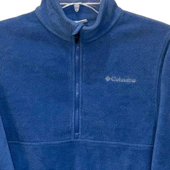Men's Columbia Blue Half‎ Zip Fleece Jacket Size Small - Picture 2 of 5